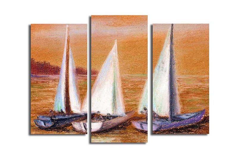 Canvastaulu 3-pak Monivärinen - 20x39 cm - Sisustustuotteet - Taulu & taide - Canvas-taulu