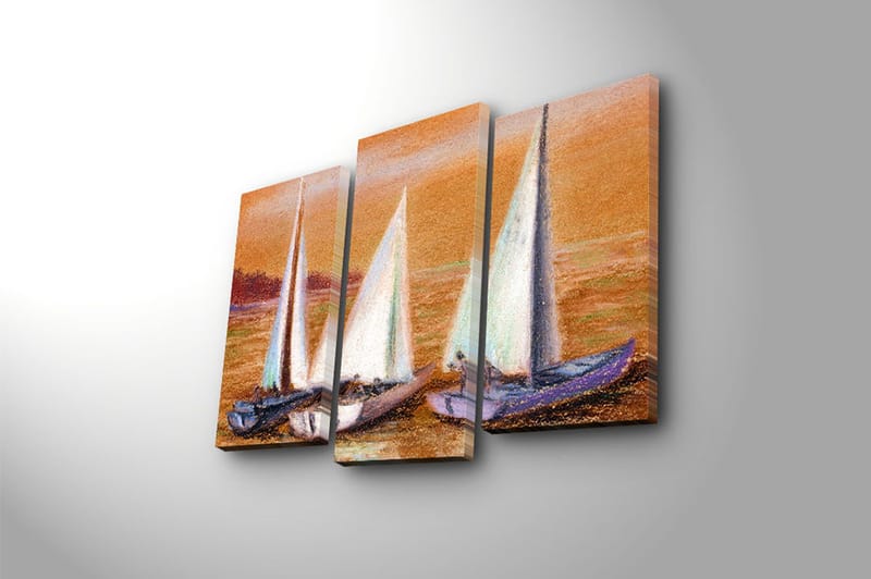 Canvastaulu 3-pak Monivärinen - 20x39 cm - Sisustustuotteet - Taulu & taide - Canvas-taulu