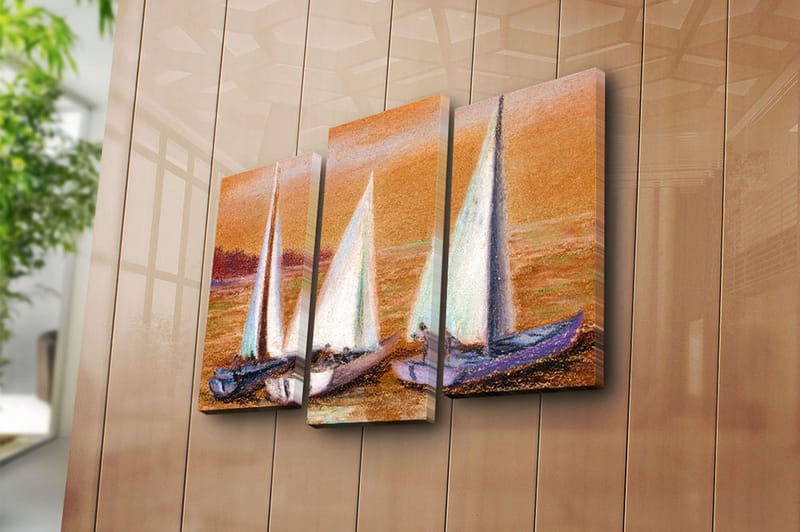 Canvastaulu 3-pak Monivärinen - 20x39 cm - Sisustustuotteet - Taulu & taide - Canvas-taulu