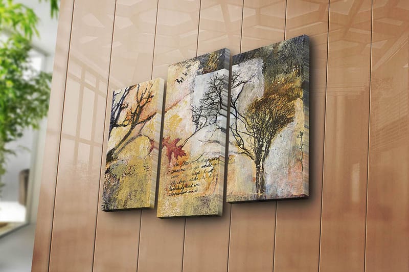 Canvastaulu 3-pak Monivärinen - 20x39 cm - Sisustustuotteet - Taulu & taide - Canvas-taulu