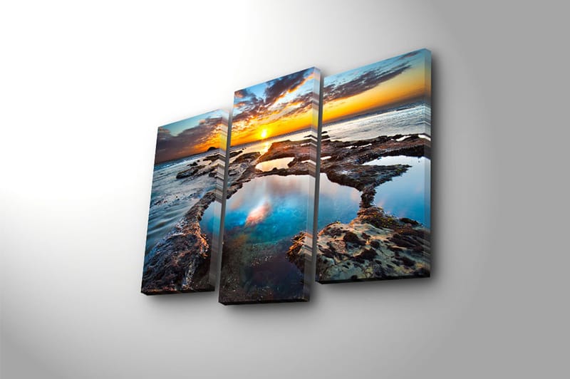 Canvastaulu 3-pak Monivärinen - 20x39 cm - Sisustustuotteet - Taulu & taide - Canvas-taulu