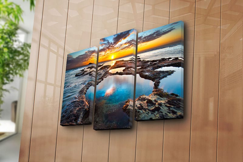Canvastaulu 3-pak Monivärinen - 20x39 cm - Sisustustuotteet - Taulu & taide - Canvas-taulu