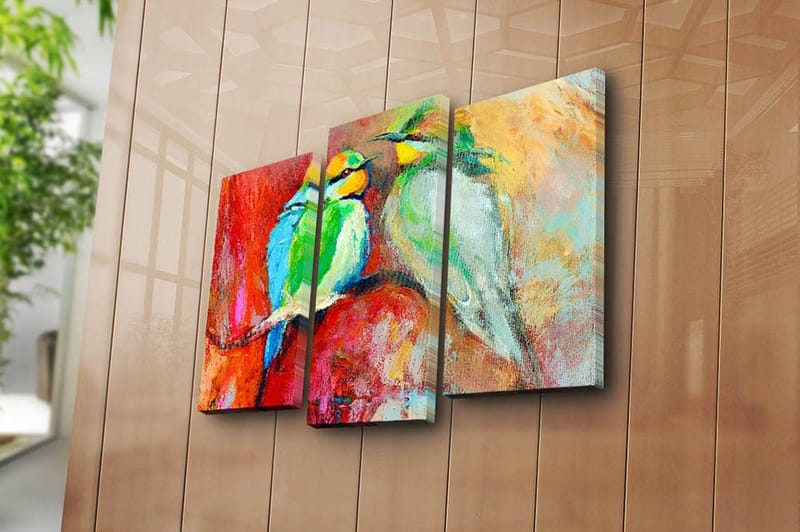 Canvastaulu 3-pak Monivärinen - 20x39 cm - Sisustustuotteet - Taulu & taide - Canvas-taulu