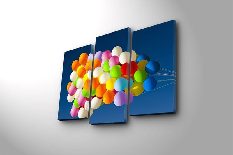 Canvastaulu 3-pak Monivärinen - 20x39 cm - Sisustustuotteet - Taulu & taide - Canvas-taulu