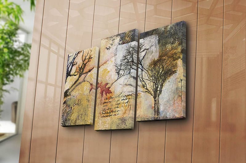 Canvastaulu 3-pak Monivärinen - 20x39 cm - Sisustustuotteet - Taulu & taide - Canvas-taulu