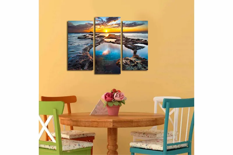 Canvastaulu 3-pak Monivärinen - 20x39 cm - Sisustustuotteet - Taulu & taide - Canvas-taulu