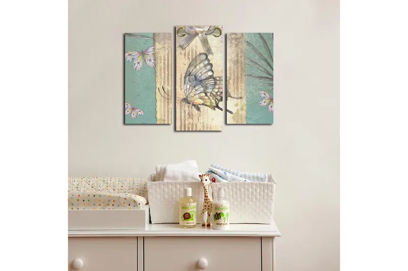 Canvastaulu 3-pak Monivärinen - 20x39 cm - Sisustustuotteet - Taulu & taide - Canvas-taulu