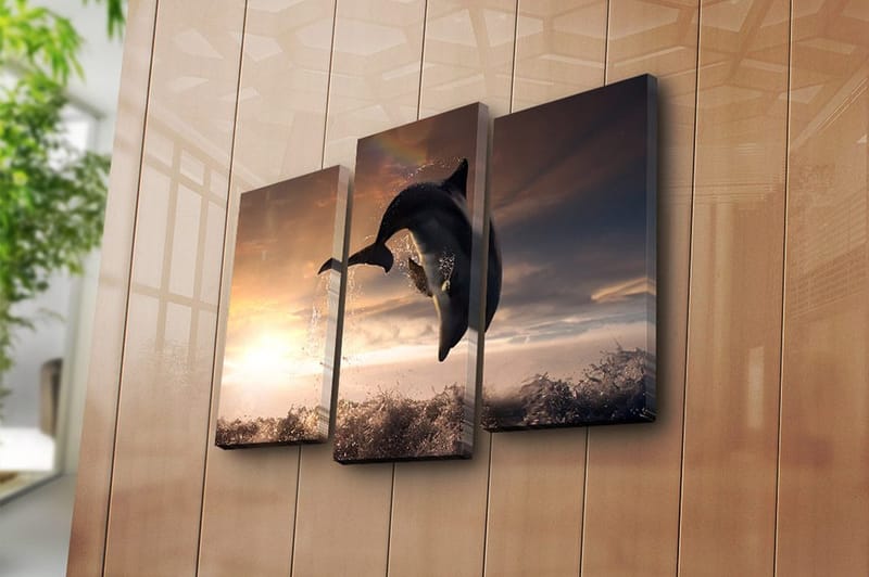 Canvastaulu 3-pak Monivärinen - 20x39 cm - Sisustustuotteet - Taulu & taide - Canvas-taulu