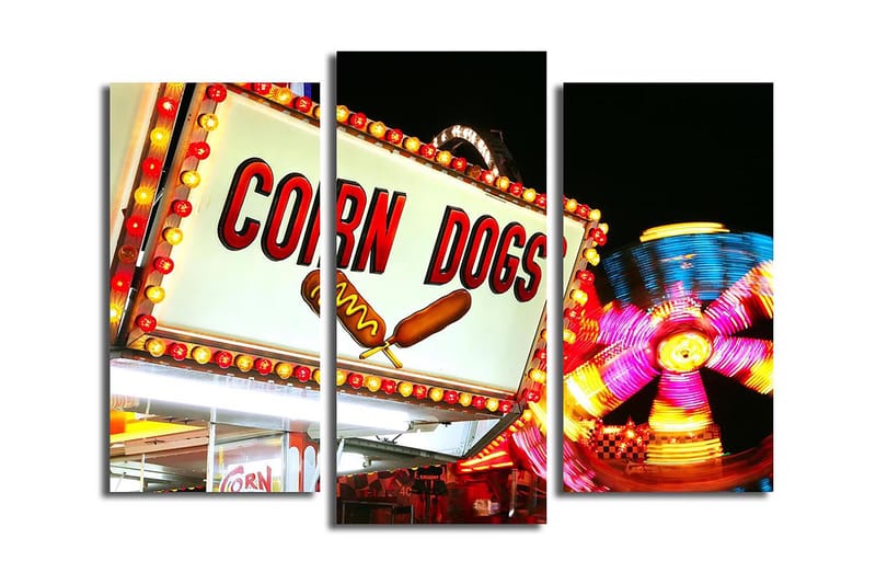 Canvastaulu 3-pak Monivärinen, 20x39 cm