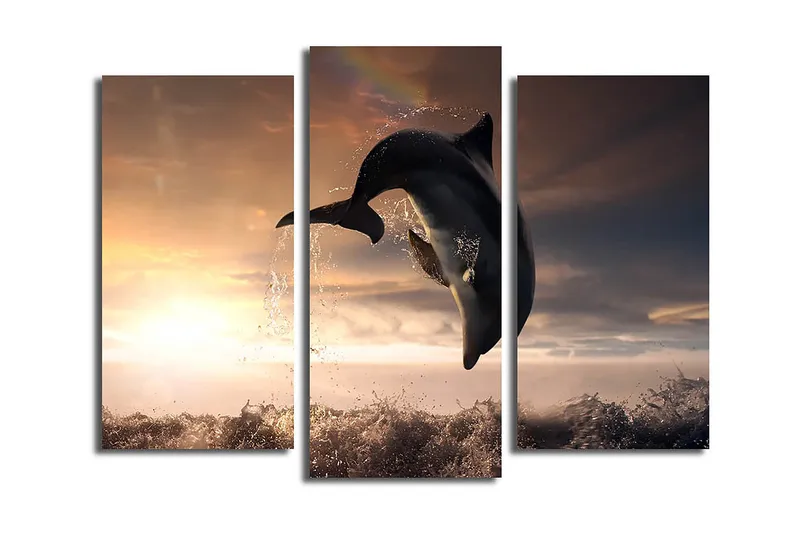 Canvastaulu 3-pak Monivärinen, 20x39 cm