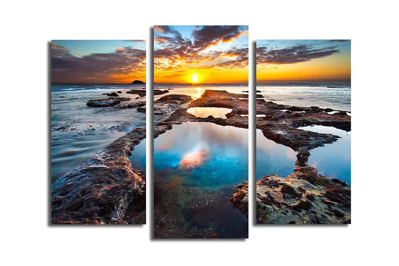 Canvastaulu 3-pak Monivärinen, 20x39 cm