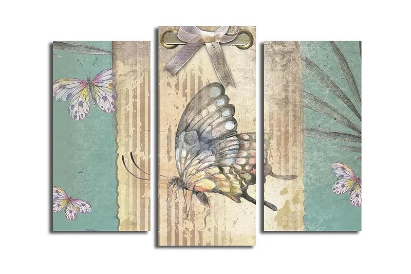 Canvastaulu 3-pak Monivärinen, 20x39 cm