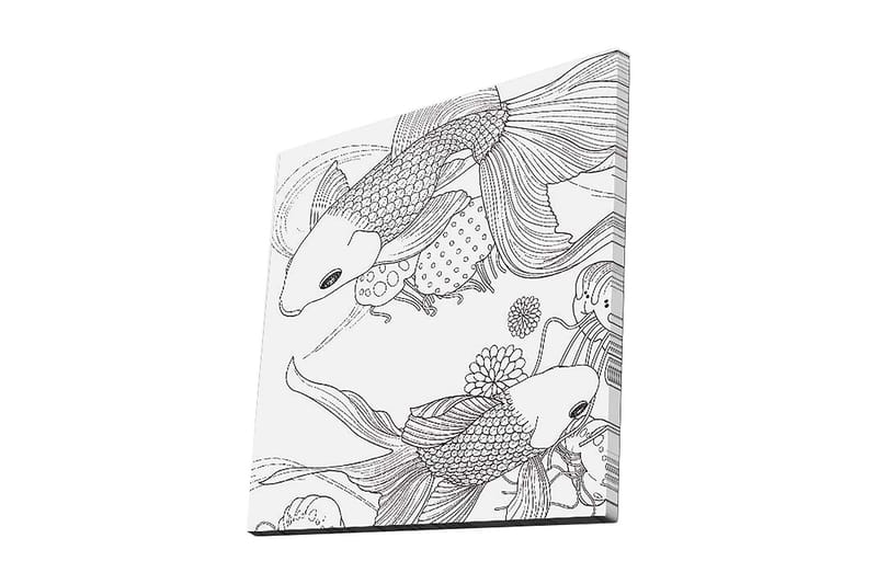 Canvastaulu 45x45 cm - Kaunis koikarppi leikkisässä sommitelmassa, Musta / Valkoinen