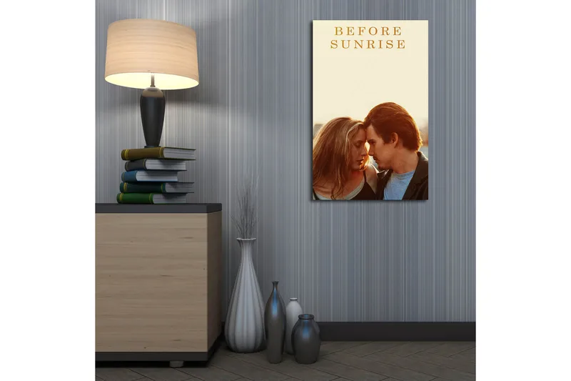 Canvastaulu 45x70 cm - Romanttinen lähikuva kahdesta ihmisestä, jotka jakavat intiimin hetken - Vaaleanbeige / Ruskea / Ihonväri - Sisustustuotteet - Taulu & taide - Canvas-taulu