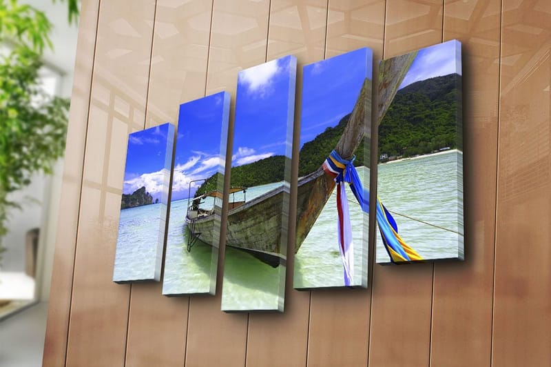 Canvastaulu 5-pak Monivärinen - 19x60 cm - Sisustustuotteet - Taulu & taide - Canvas-taulu