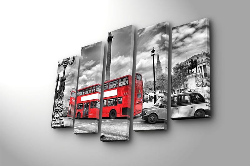 Canvastaulu 5-pak Monivärinen - 19x60 cm - Sisustustuotteet - Taulu & taide - Canvas-taulu