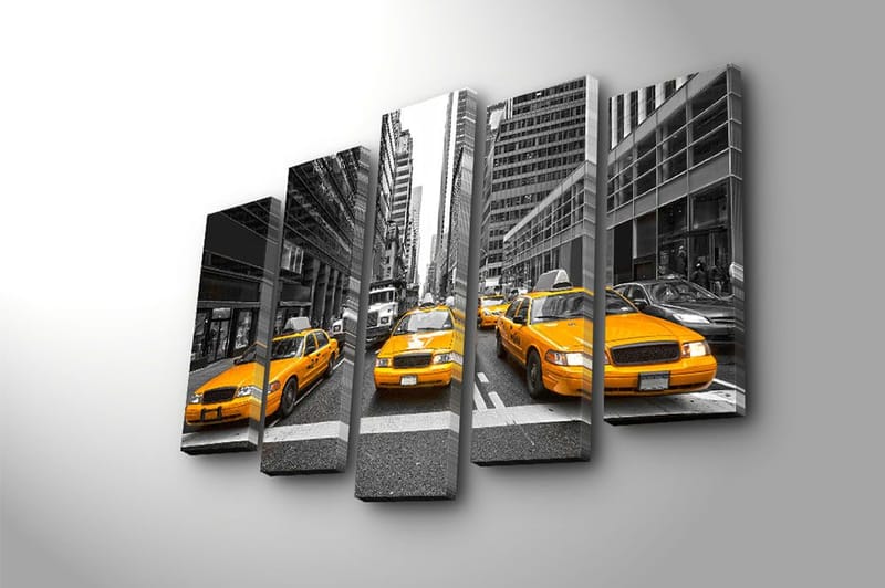 Canvastaulu 5-pak Monivärinen - 19x60 cm - Sisustustuotteet - Taulu & taide - Canvas-taulu