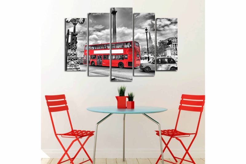 Canvastaulu 5-pak Monivärinen - 19x60 cm - Sisustustuotteet - Taulu & taide - Canvas-taulu