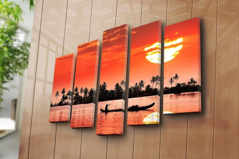 Canvastaulu 5-pak Monivärinen - 19x60 cm - Sisustustuotteet - Taulu & taide - Canvas-taulu