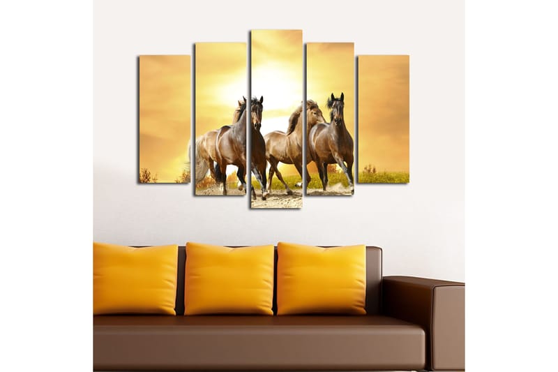 Canvastaulu 5-pak Monivärinen - 19x60 cm - Sisustustuotteet - Taulu & taide - Canvas-taulu