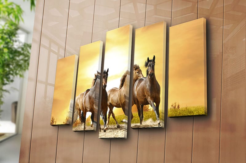 Canvastaulu 5-pak Monivärinen - 19x60 cm - Sisustustuotteet - Taulu & taide - Canvas-taulu