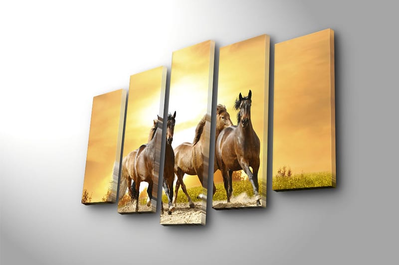 Canvastaulu 5-pak Monivärinen - 19x60 cm - Sisustustuotteet - Taulu & taide - Canvas-taulu