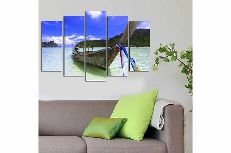 Canvastaulu 5-pak Monivärinen - 19x60 cm - Sisustustuotteet - Taulu & taide - Canvas-taulu