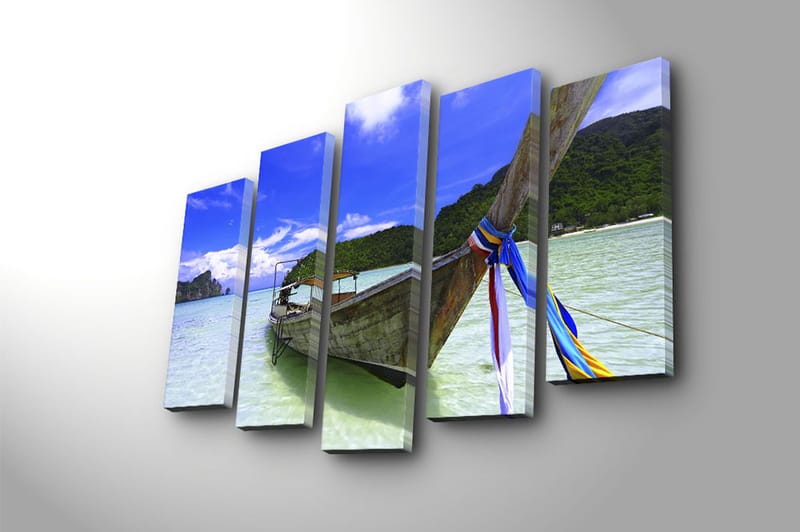 Canvastaulu 5-pak Monivärinen - 19x60 cm - Sisustustuotteet - Taulu & taide - Canvas-taulu