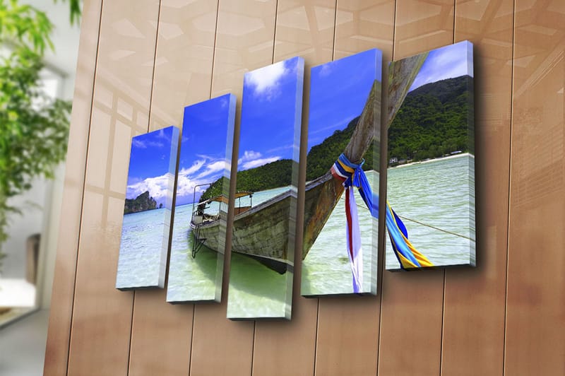 Canvastaulu 5-pak Monivärinen - 19x60 cm - Sisustustuotteet - Taulu & taide - Canvas-taulu