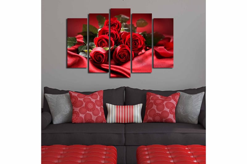 Canvastaulu 5-pak Monivärinen - 19x60 cm - Sisustustuotteet - Taulu & taide - Canvas-taulu