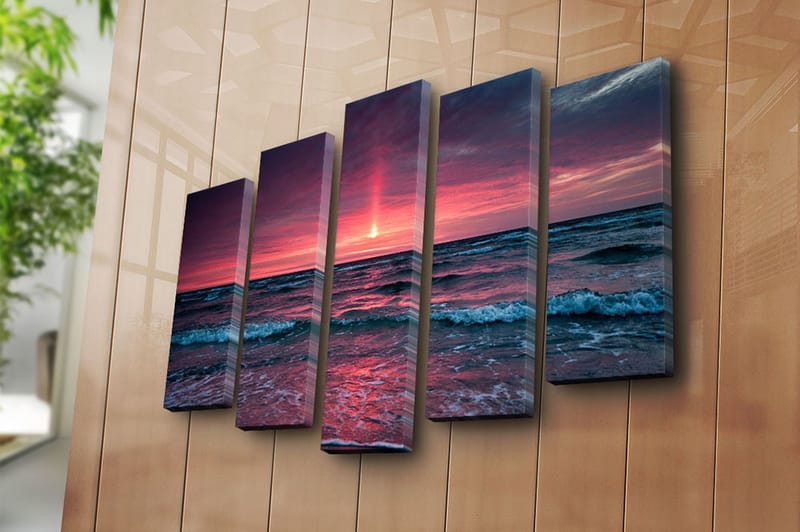 Canvastaulu 5-pak Monivärinen - 19x60 cm - Sisustustuotteet - Taulu & taide - Canvas-taulu