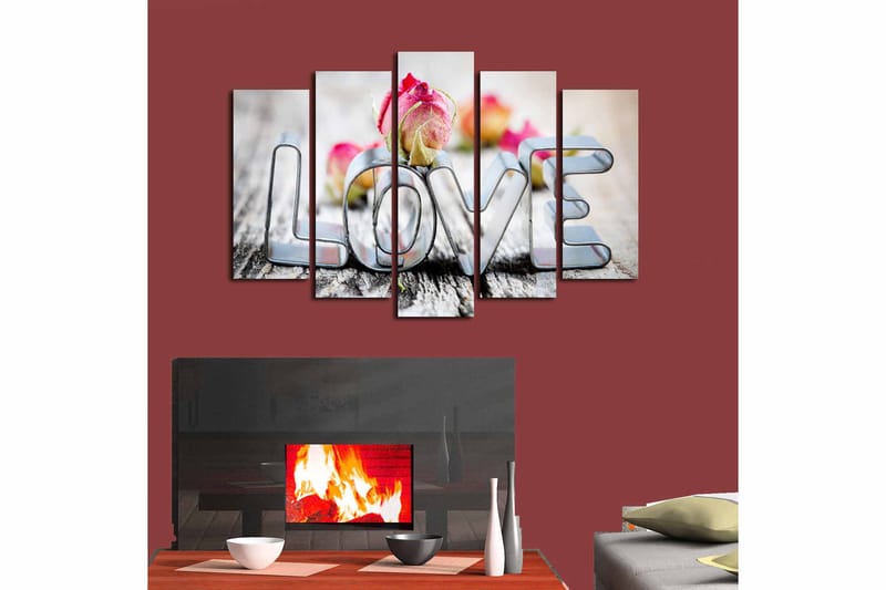 Canvastaulu 5-pak Monivärinen - 19x60 cm - Sisustustuotteet - Taulu & taide - Canvas-taulu
