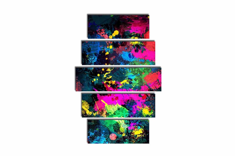 Canvastaulu 5-pak Monivärinen - 19x60 cm - Sisustustuotteet - Taulu & taide - Canvas-taulu
