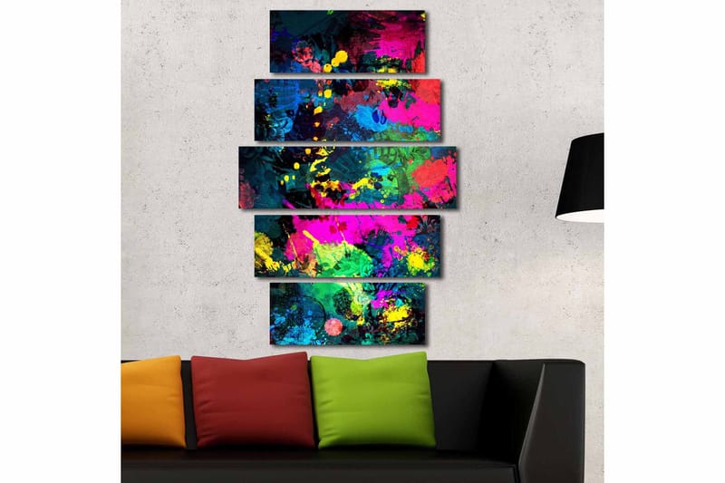 Canvastaulu 5-pak Monivärinen - 19x60 cm - Sisustustuotteet - Taulu & taide - Canvas-taulu