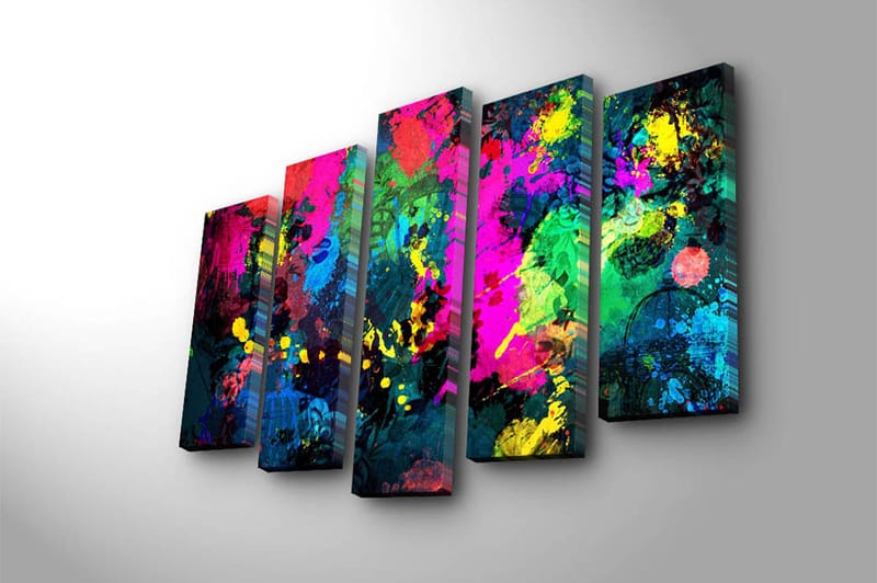 Canvastaulu 5-pak Monivärinen - 19x60 cm - Sisustustuotteet - Taulu & taide - Canvas-taulu