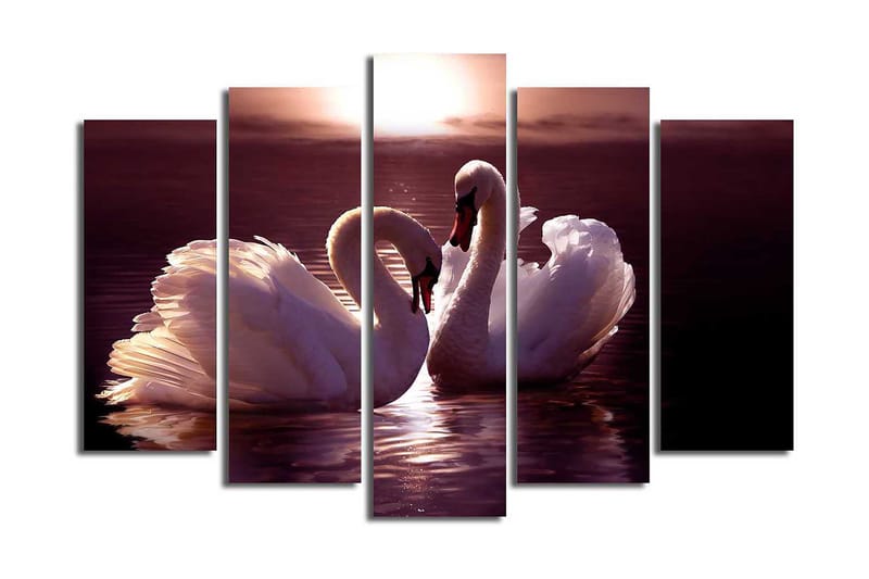 Canvastaulu 5-pak Monivärinen - 19x60 cm - Sisustustuotteet - Taulu & taide - Canvas-taulu