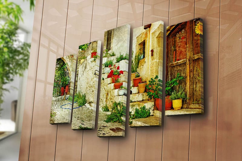 Canvastaulu 5-pak Monivärinen - 19x60 cm - Sisustustuotteet - Taulu & taide - Canvas-taulu