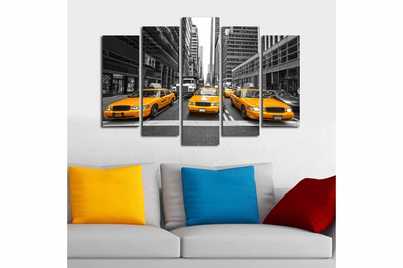 Canvastaulu 5-pak Monivärinen - 19x60 cm - Sisustustuotteet - Taulu & taide - Canvas-taulu