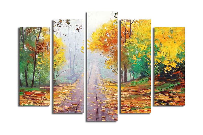 Canvastaulu 5-pak Monivärinen - 19x60 cm - Sisustustuotteet - Taulu & taide - Canvas-taulu