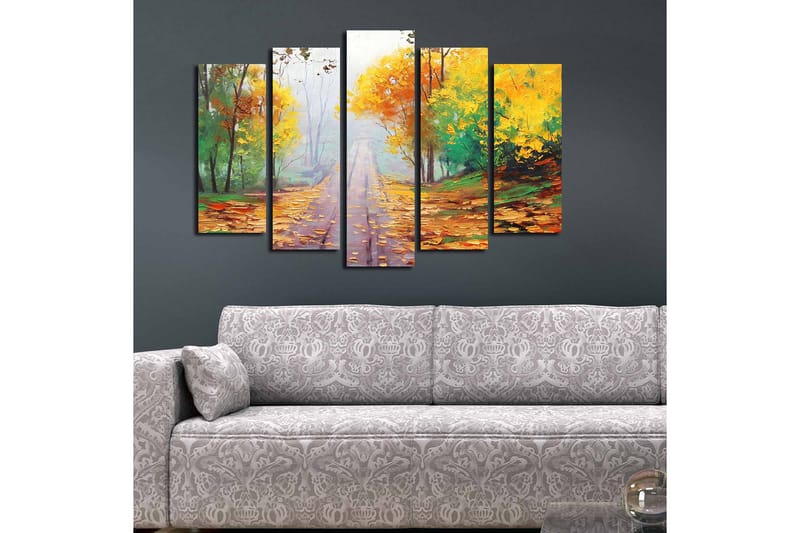 Canvastaulu 5-pak Monivärinen - 19x60 cm - Sisustustuotteet - Taulu & taide - Canvas-taulu