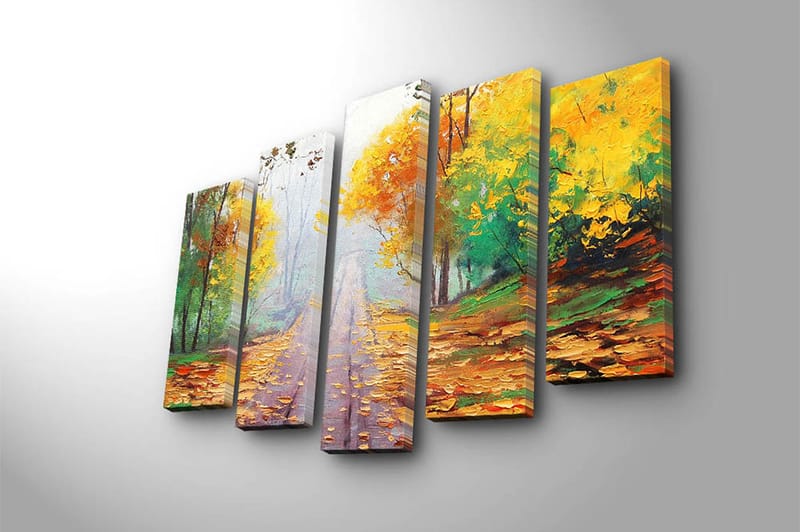Canvastaulu 5-pak Monivärinen - 19x60 cm - Sisustustuotteet - Taulu & taide - Canvas-taulu