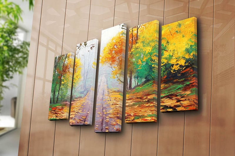Canvastaulu 5-pak Monivärinen - 19x60 cm - Sisustustuotteet - Taulu & taide - Canvas-taulu