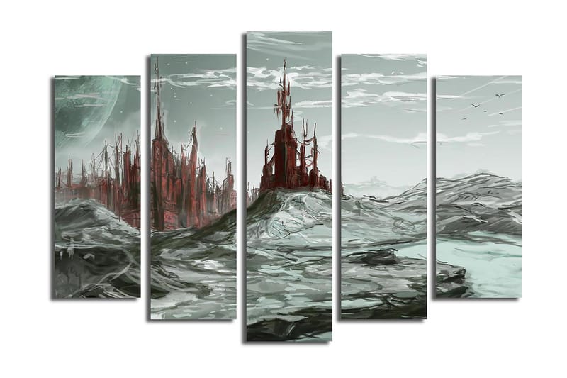 Canvastaulu 5-pak Monivärinen - 19x60 cm - Sisustustuotteet - Taulu & taide - Canvas-taulu
