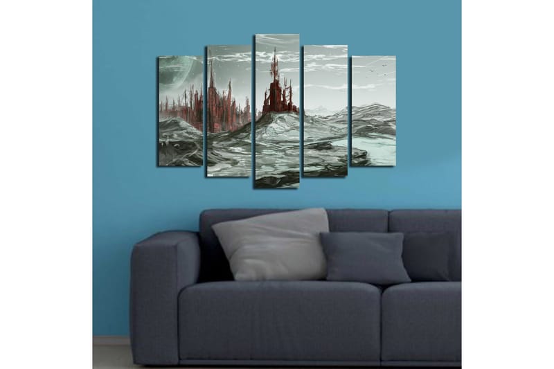 Canvastaulu 5-pak Monivärinen - 19x60 cm - Sisustustuotteet - Taulu & taide - Canvas-taulu