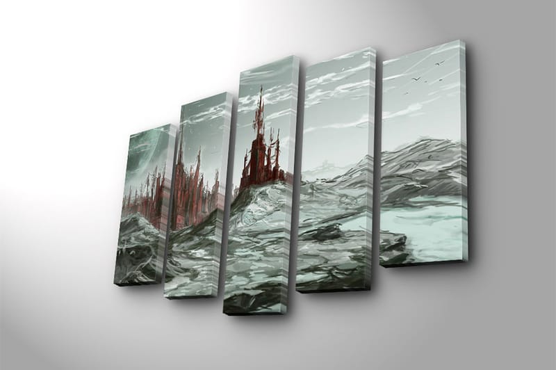 Canvastaulu 5-pak Monivärinen - 19x60 cm - Sisustustuotteet - Taulu & taide - Canvas-taulu