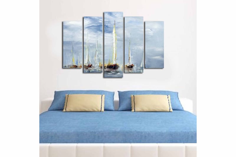 Canvastaulu 5-pak Monivärinen - 19x60 cm - Sisustustuotteet - Taulu & taide - Canvas-taulu