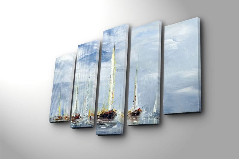 Canvastaulu 5-pak Monivärinen - 19x60 cm - Sisustustuotteet - Taulu & taide - Canvas-taulu