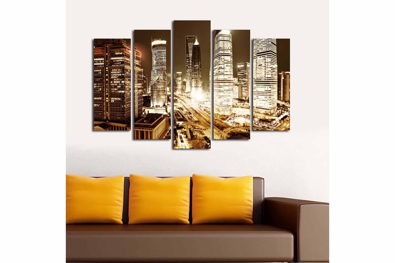Canvastaulu 5-pak Monivärinen - 19x60 cm - Sisustustuotteet - Taulu & taide - Canvas-taulu