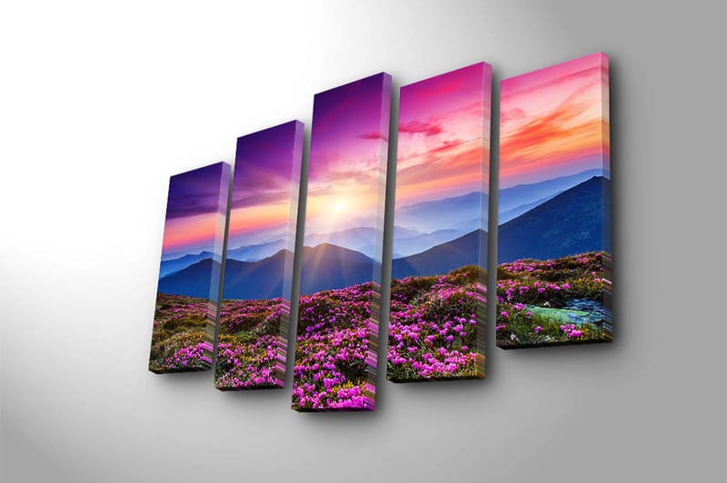 Canvastaulu 5-pak Monivärinen - 19x60 cm - Sisustustuotteet - Taulu & taide - Canvas-taulu
