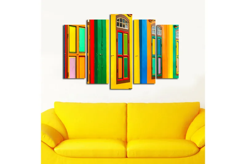 Canvastaulu 5-pak Monivärinen - 19x60 cm - Sisustustuotteet - Taulu & taide - Canvas-taulu